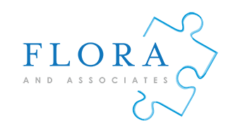 xFlora and Associates logo with puzzle piece icon and blue typography